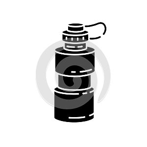 Reusable water bottle black glyph icon