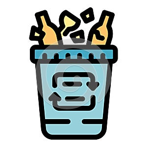 Reuse garbage icon vector flat