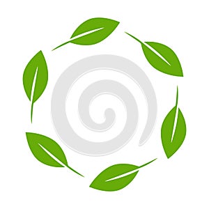 reuse green energy icon vector leaf circular symbol power ecology sustainability concept for graphic design, logo