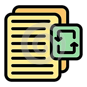 Reuse paper icon vector flat