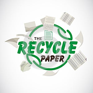 Reuse paper or recycle paper logotype with fly paper - il