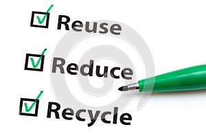 Reuse, Reduce and Recycle