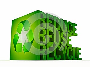 Reuse . Reduce . Recycle | 3D Extruded Text