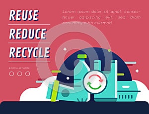 Reuse reduce recycle campaign graphic content layout