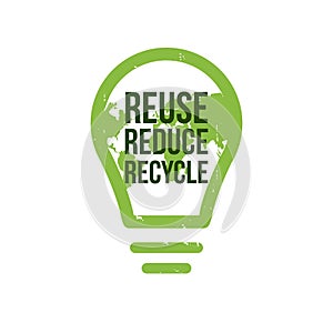 Reuse, reduce, recycle poster design. Vector, EPS10. Ecology concept.