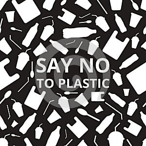 Reuse reduce recycle. Say no to plastic. cute seamless pattern and wallpaper