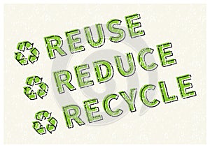 Reuse Reduce Recycle vector illustration