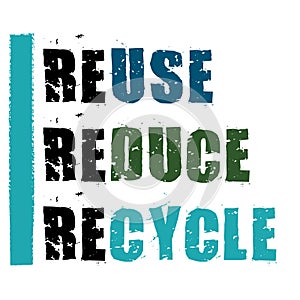 reuse reduce recycle on white