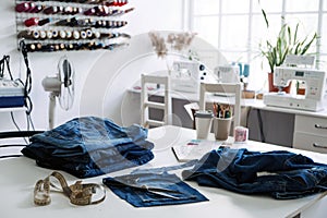 Reuse, repair, upcycle. Sustainable fashion, Circular economy. Denim upcycling ideas, repair and using old jeans. Close