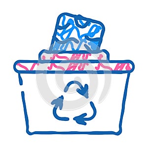 reuse solid waste icon doodle illustration