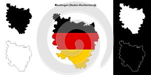 Reutlingen outline map photo
