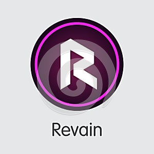 Revain Cryptographic Currency. Vector R Icon. photo