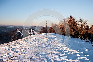 Vrch Revan v zimě pohoří Malá Fatra na Slovensku
