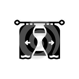 Black solid icon for Reveal, disclose and let out photo