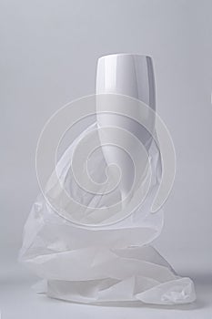 Revealing white  glass from the package