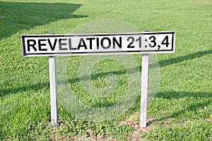 revelation bible sign street name plaque signage avenue destination place home post code