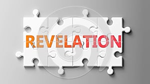 Revelation complex like a puzzle - pictured as word Revelation on a puzzle pieces to show that Revelation can be difficult and