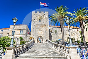 Revelin tower in town Korcula, Croatia.