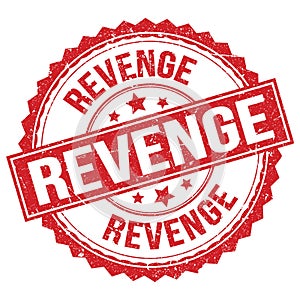REVENGE text on red round stamp sign