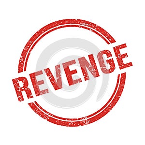 REVENGE text written on red grungy round stamp