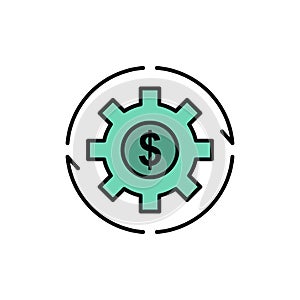 Revenue, Capital, Earnings, Make, Making, Money, Profit  Flat Color Icon. Vector icon banner Template