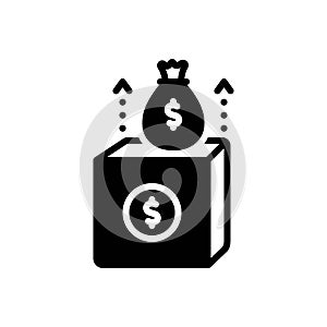 Black solid icon for Revenue, income and proceeds photo