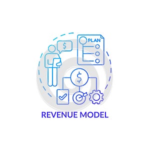 Revenue model blue gradient concept icon