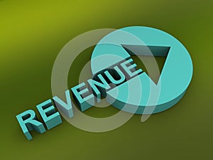 Revenue sign with an arrow