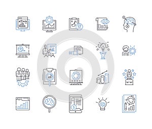 Revenue stream line icons collection. Mtization, Sales, Profits, Income, Funding, Royalties, Licensing vector and linear