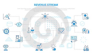 revenue streams concept with icon set template banner with modern blue color style