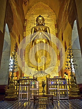 Revered Standing Buddha Statue in Ananda Temple, Bagan, Myanmar