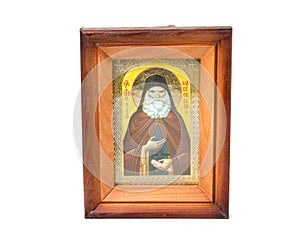 Reverend Ilya, an orthodox icon in a wooden frame