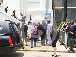 Reverend Jesse Jackson at funeral for Cynthia Hurd.