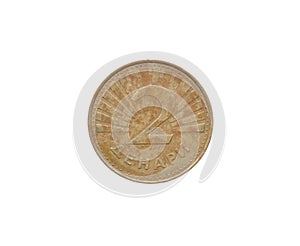 Reverse of 2 Denari coin made by Macedonia