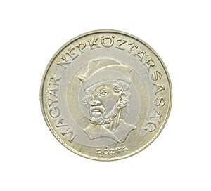 Reverse of 20 Forints coin made by Hungary