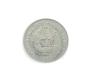 Reverse of 25 Bani coin made by Romania in 1966