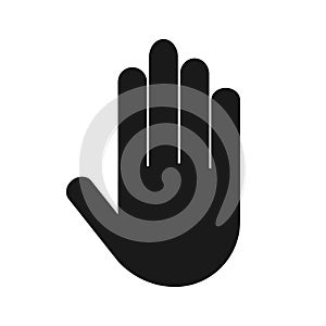 reverse Black Hand icon flat style