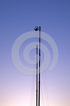 Reverse bungee jumping in amusement park.