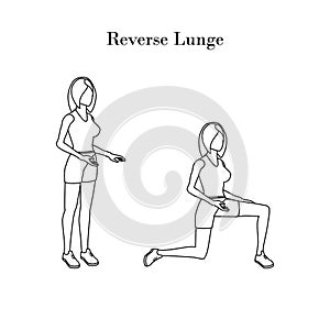 Reverse lunge exercise outline