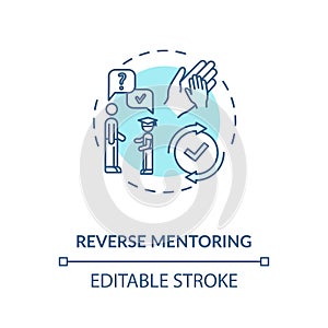 Reverse mentoring concept icon