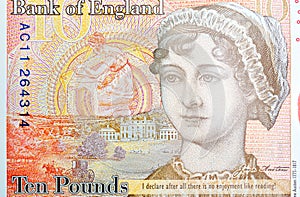 Potrait OF Jane Austin on Ten Pound Note