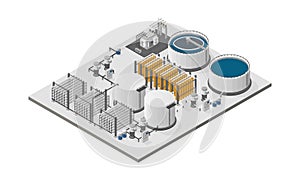 Reverse osmosis plants in isometric graphic photo