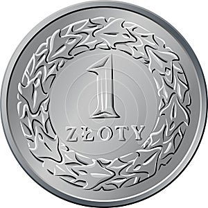 Reverse Polish Money one zloty coin