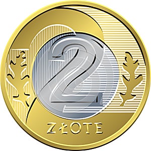 Reverse Polish Money two zloty coin