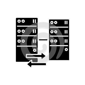 Reverse proxy black glyph icon