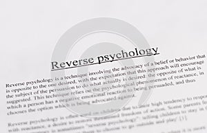 Reverse psychology - education or business concept