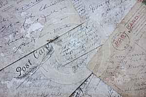 Reverse side of an old post cards, circa 1915