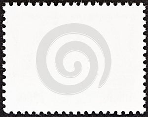 Reverse side of a postage stamp photo