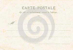 The reverse side of postcards of the early twentieth century. photo