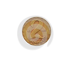 Reverse of vintage 2 Forints coin